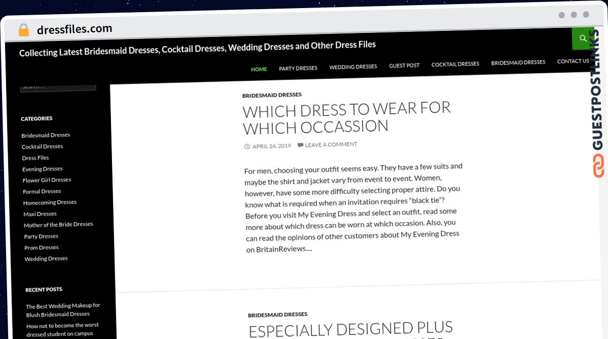 Publish Guest Post on dressfiles.com