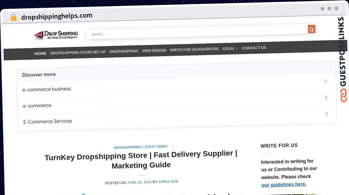 Publish Guest Post on dropshippinghelps.com