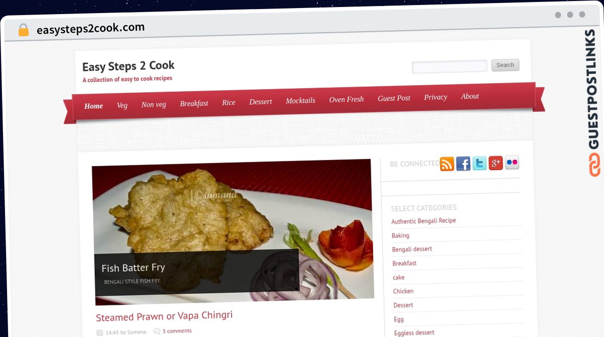 Publish Guest Post on easysteps2cook.com