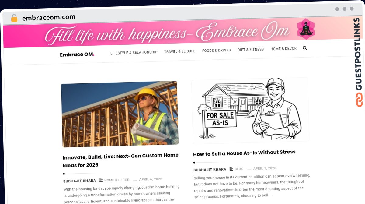 Publish Guest Post on embraceom.com