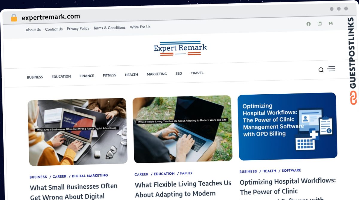 Publish Guest Post on expertremark.com