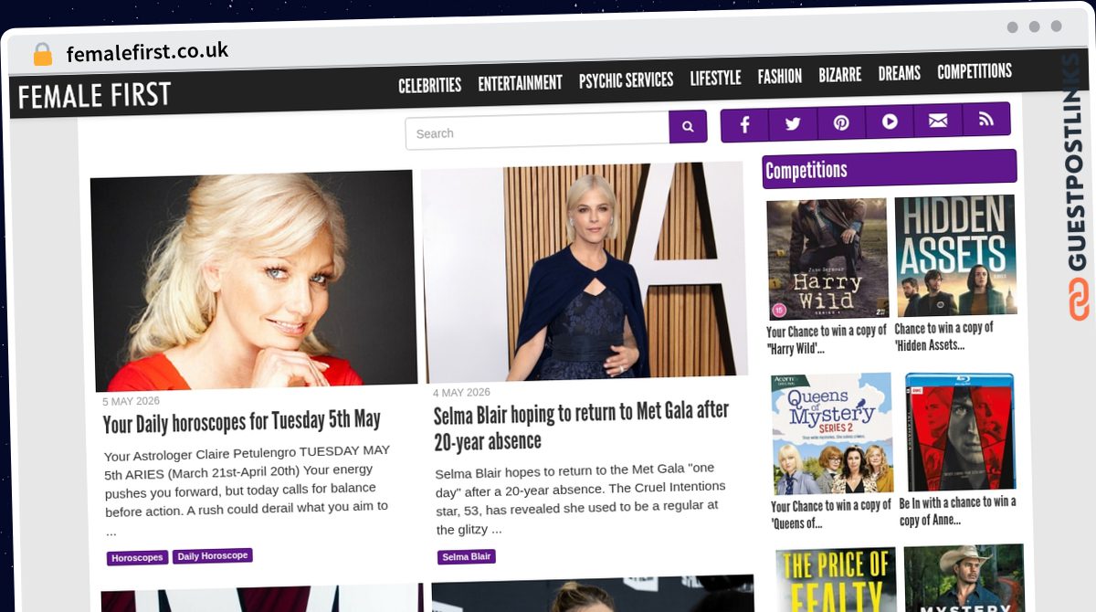 Publish Guest Post on femalefirst.co.uk