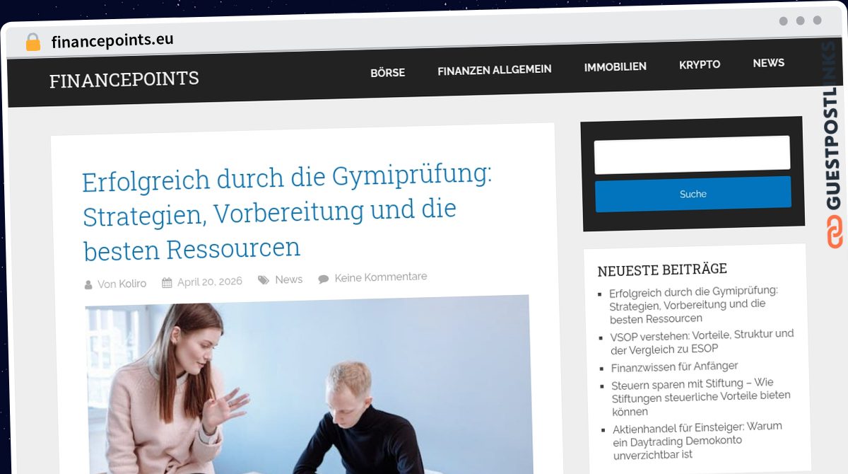 Publish Guest Post on financepoints.eu