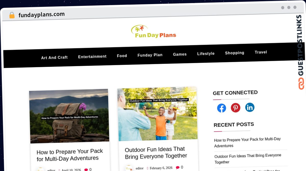 Publish Guest Post on fundayplans.com