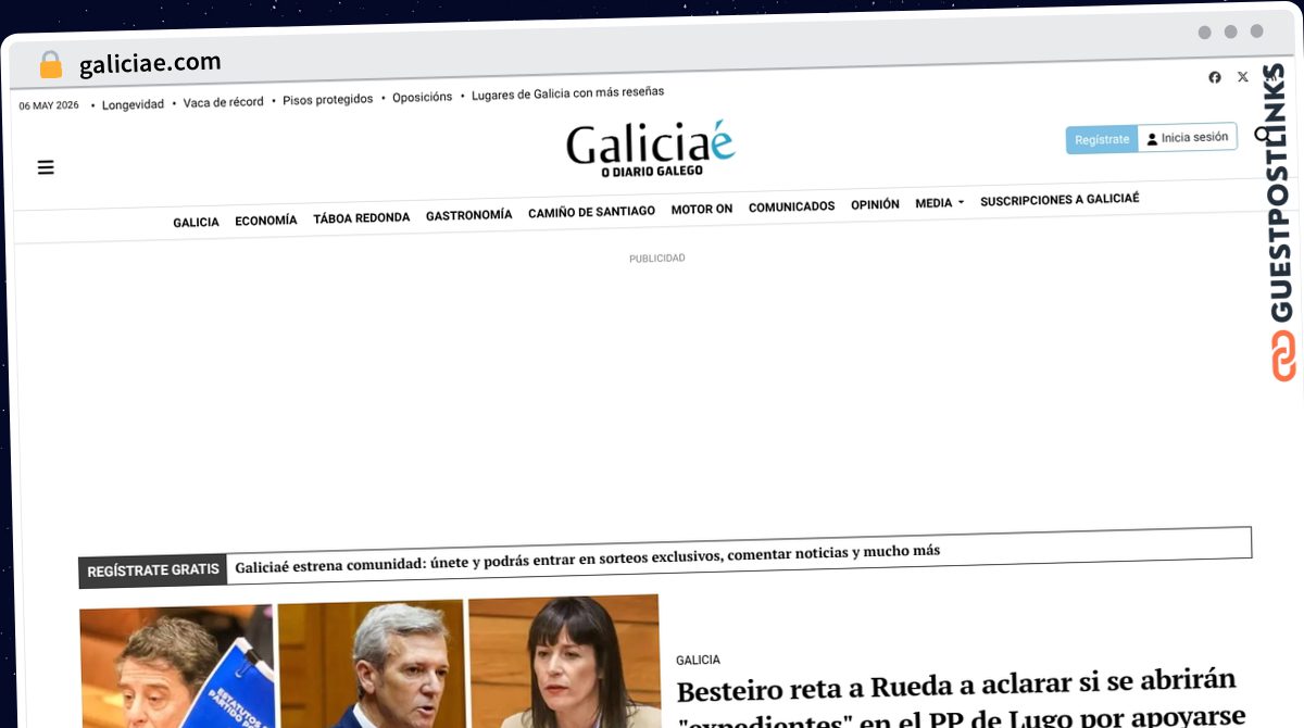 Publish Guest Post on galiciae.com