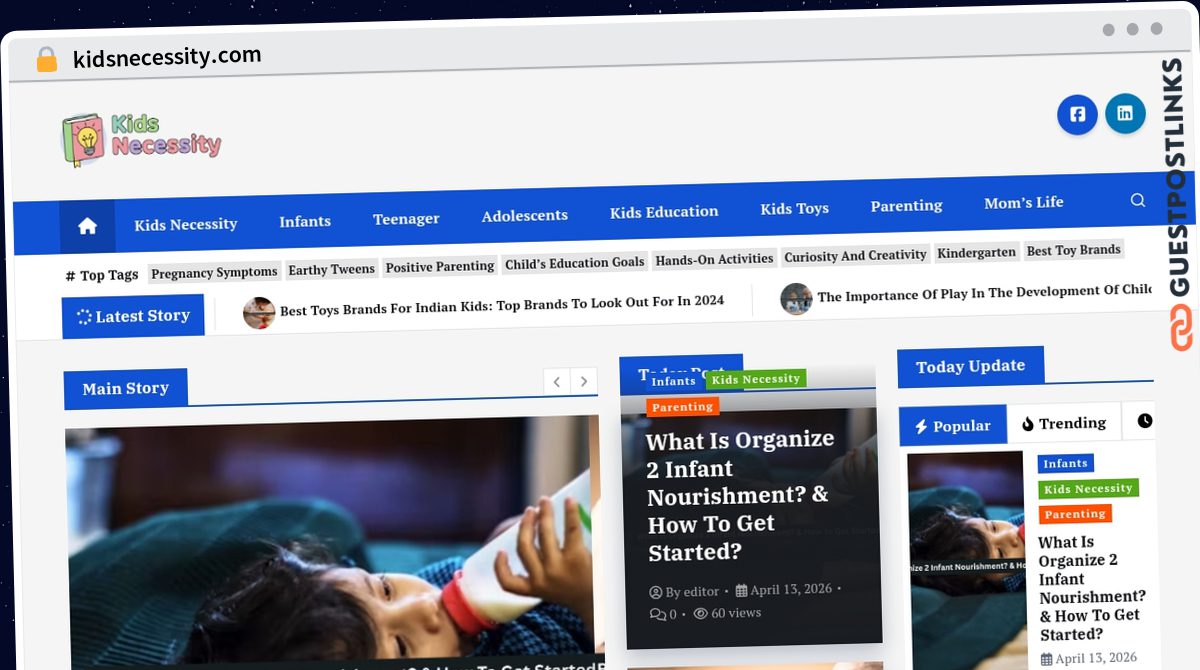 Publish Guest Post on kidsnecessity.com