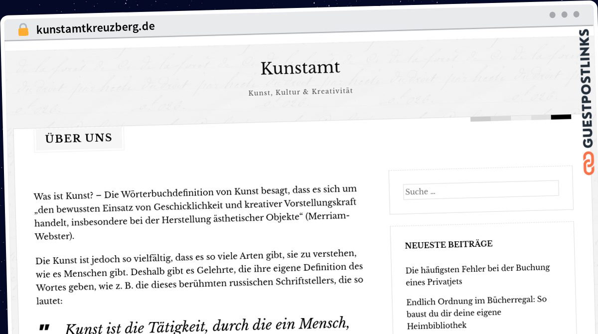 Publish Guest Post on kunstamtkreuzberg.de