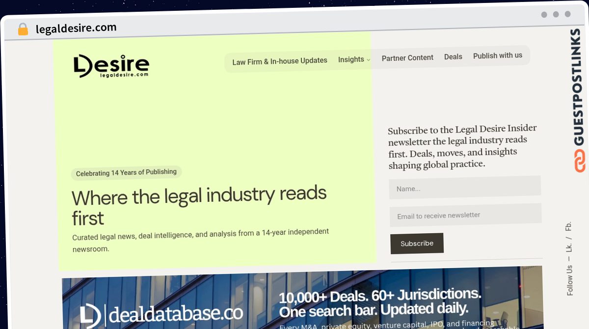 Publish Guest Post on legaldesire.com