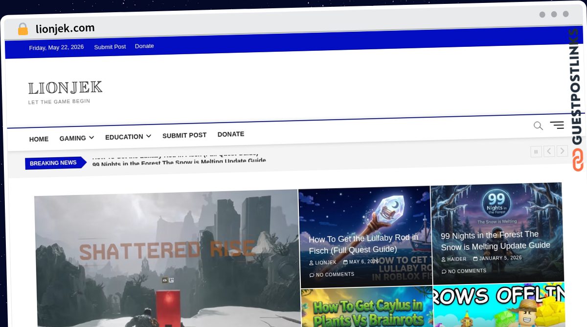 Publish Guest Post on lionjek.com