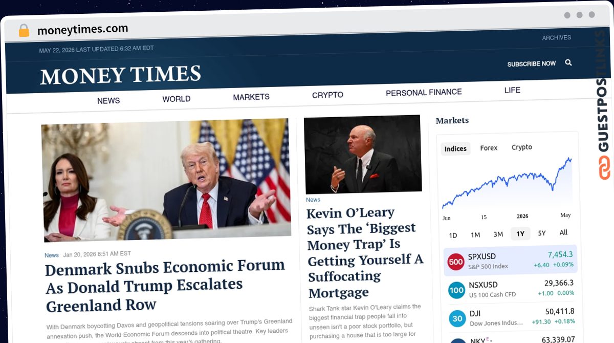 Publish Guest Post on moneytimes.com