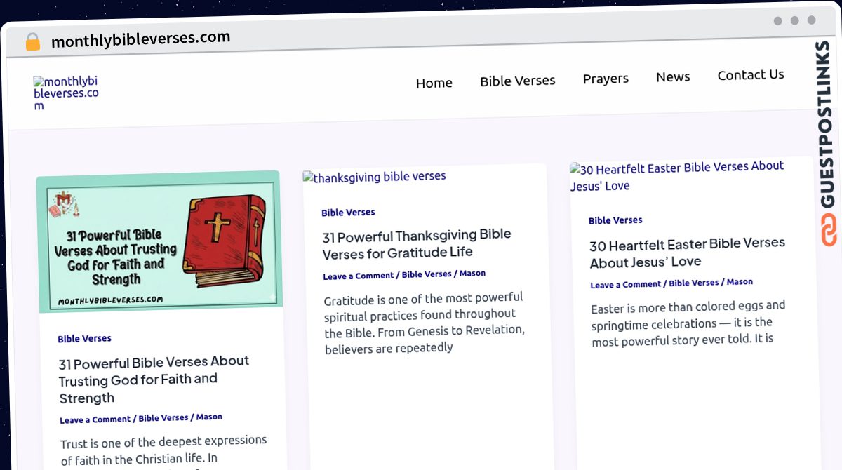 Publish Guest Post on monthlybibleverses.com