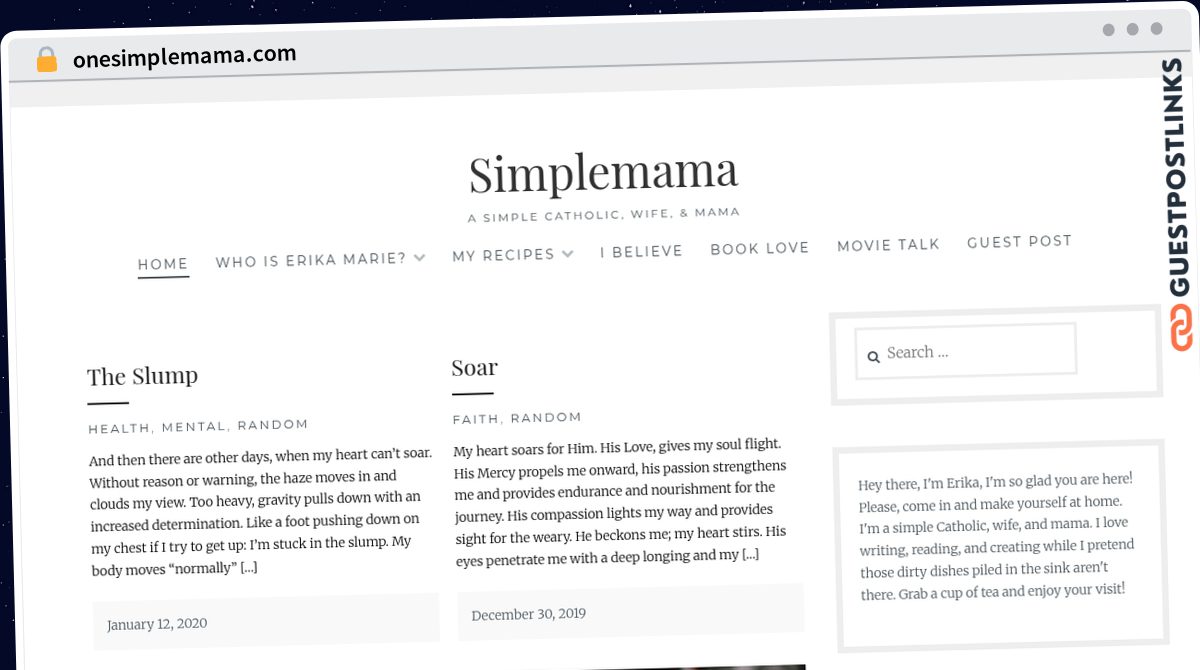 Publish Guest Post on onesimplemama.com