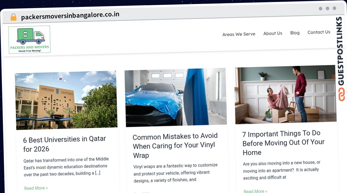Publish Guest Post on packersmoversinbangalore.co.in