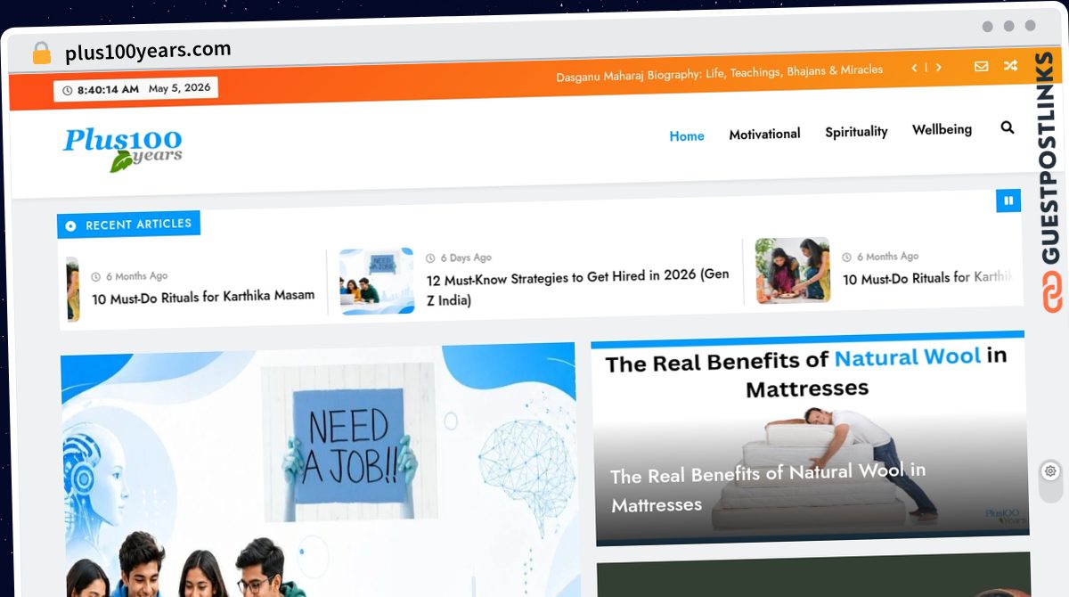 Publish Guest Post on plus100years.com