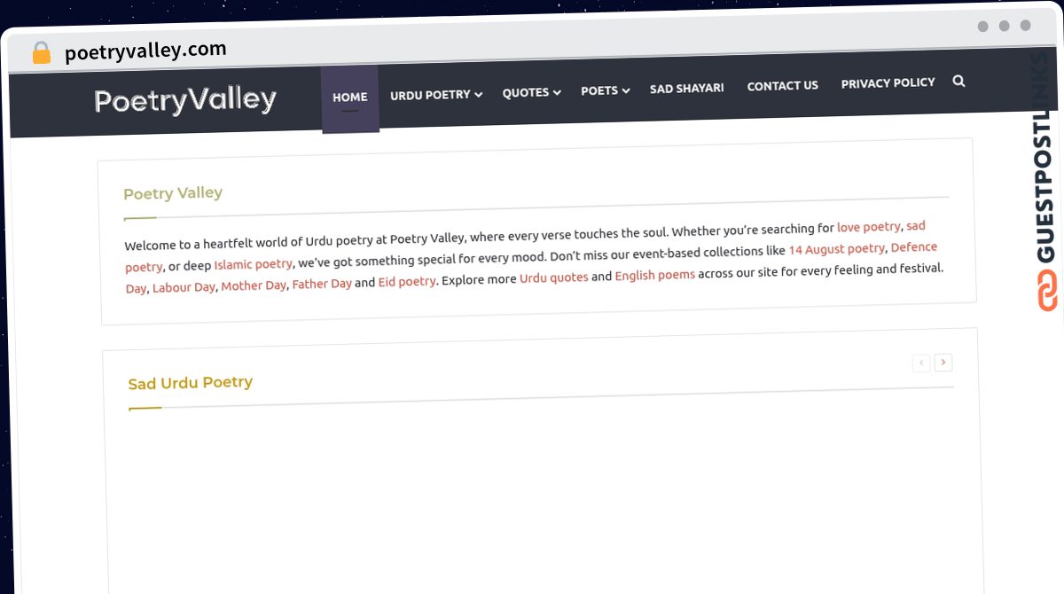 Publish Guest Post on poetryvalley.com