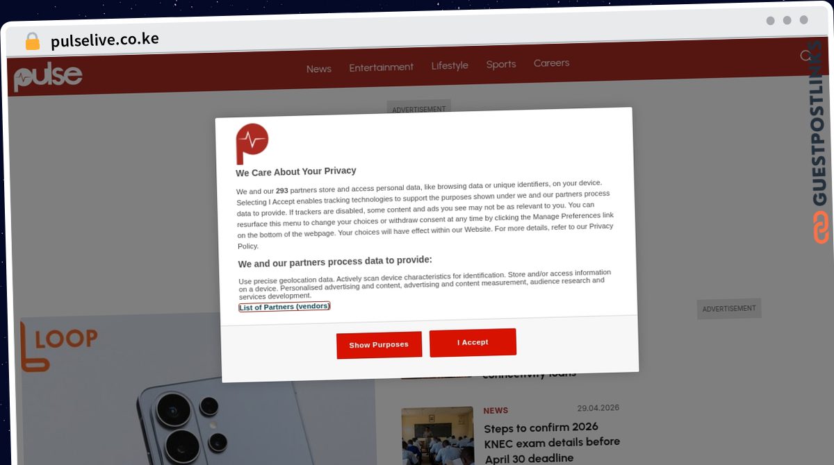 Publish Guest Post on pulselive.co.ke