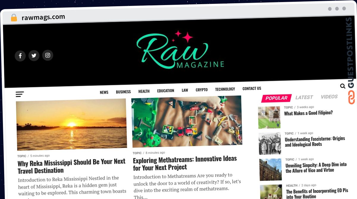 Publish Guest Post on rawmags.com