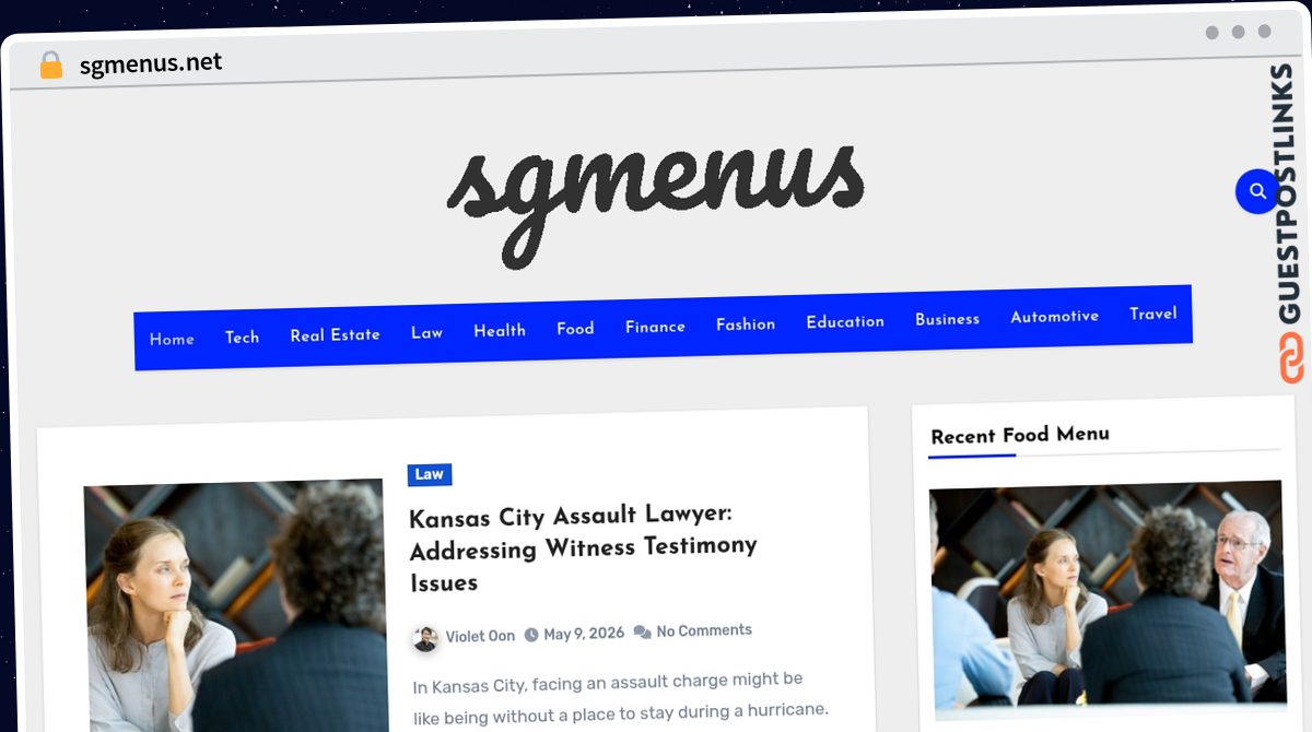 Publish Guest Post on sgmenus.net