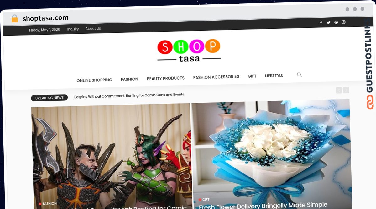Publish Guest Post on shoptasa.com
