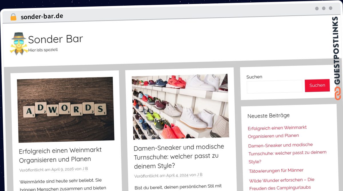 Publish Guest Post on sonder-bar.de