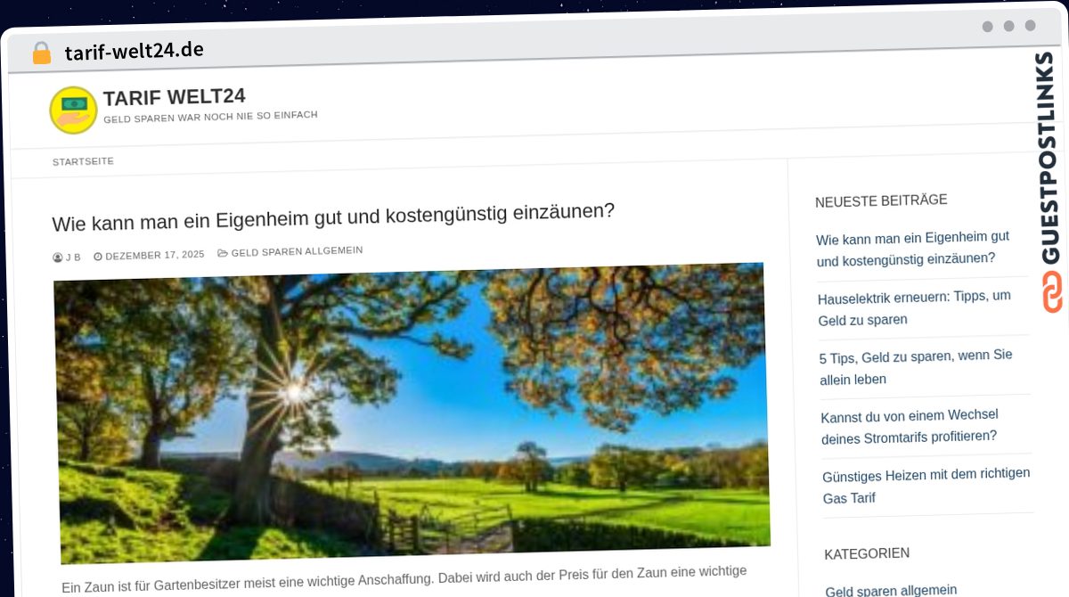 Publish Guest Post on tarif-welt24.de