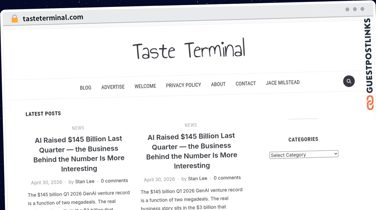 Publish Guest Post on tasteterminal.com
