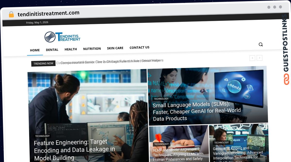Publish Guest Post on tendinitistreatment.com
