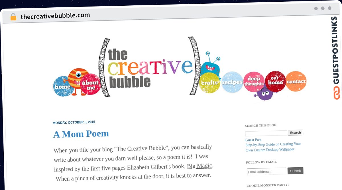 Publish Guest Post on thecreativebubble.com