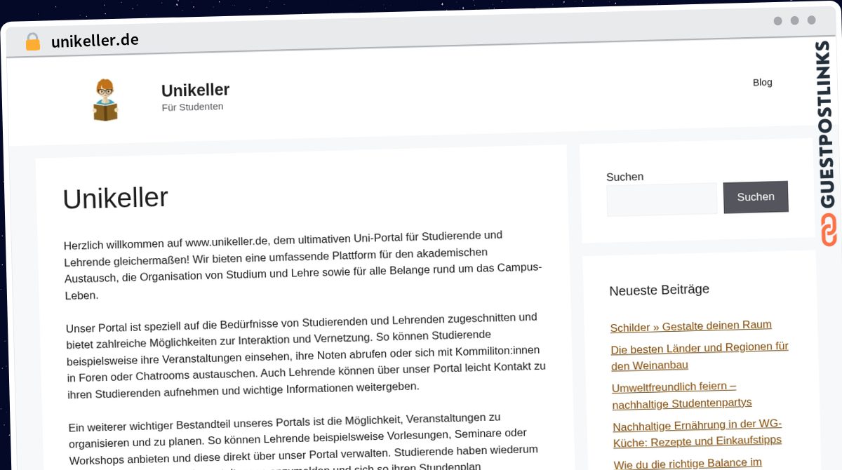 Publish Guest Post on unikeller.de
