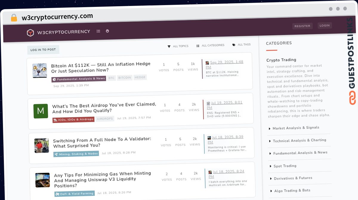 Publish Guest Post on w3cryptocurrency.com