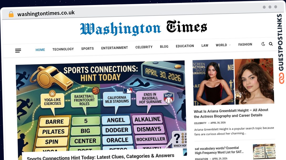 Publish Guest Post on washingtontimes.co.uk