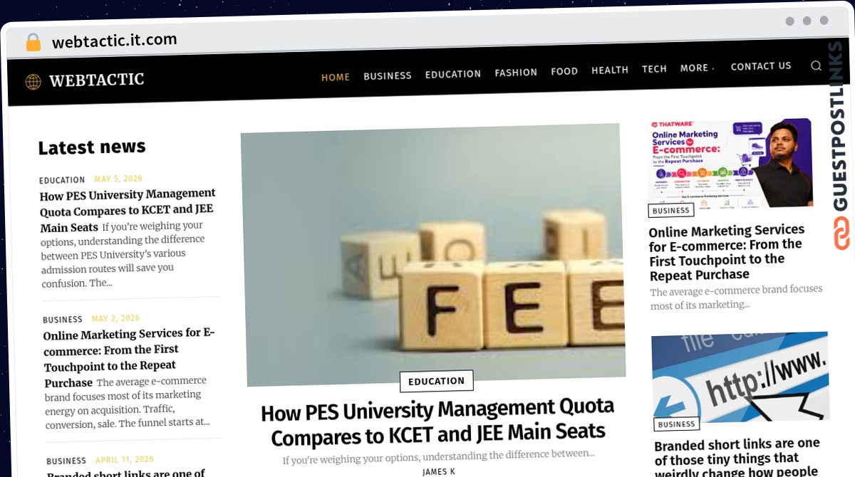 Publish Guest Post on webtactic.it.com