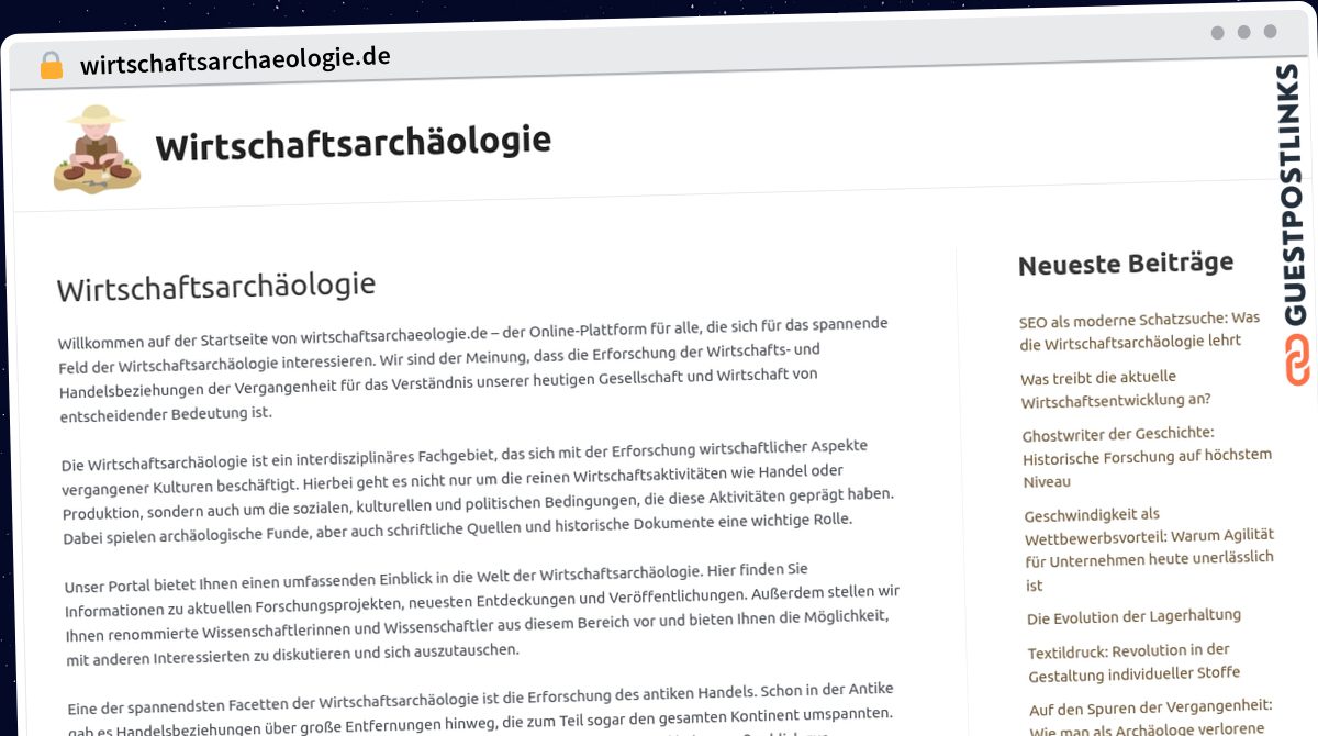 Publish Guest Post on wirtschaftsarchaeologie.de