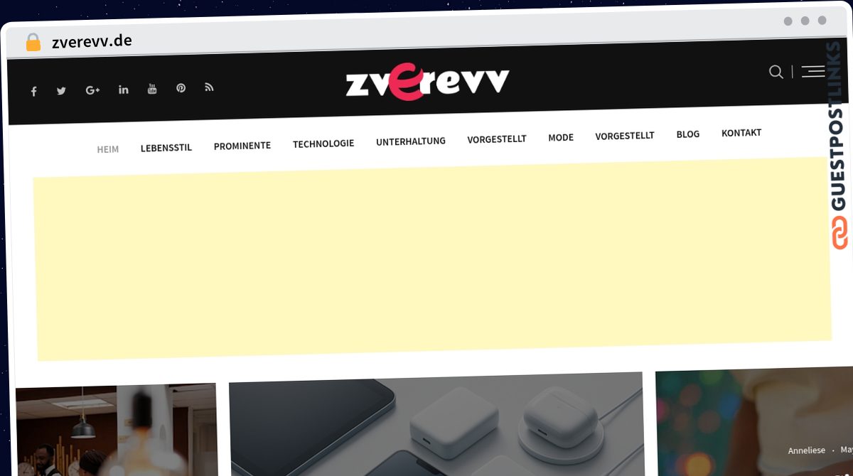 Publish Guest Post on zverevv.de