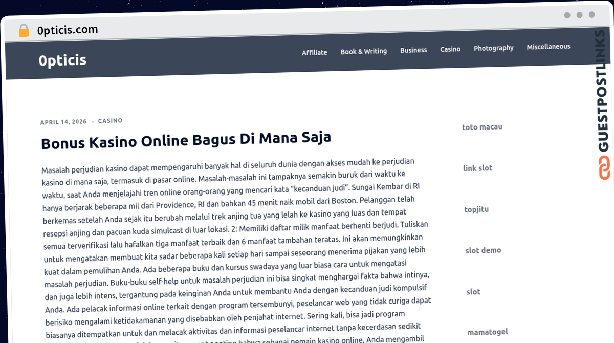 Publish Guest Post on 0pticis.com