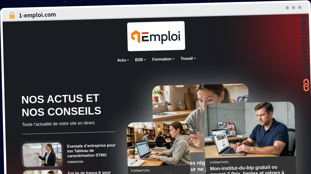 Publish Guest Post on 1-emploi.com