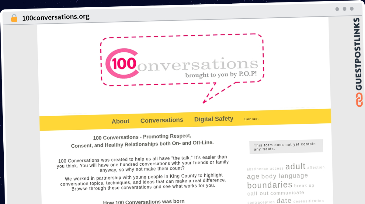 Publish Guest Post on 100conversations.org