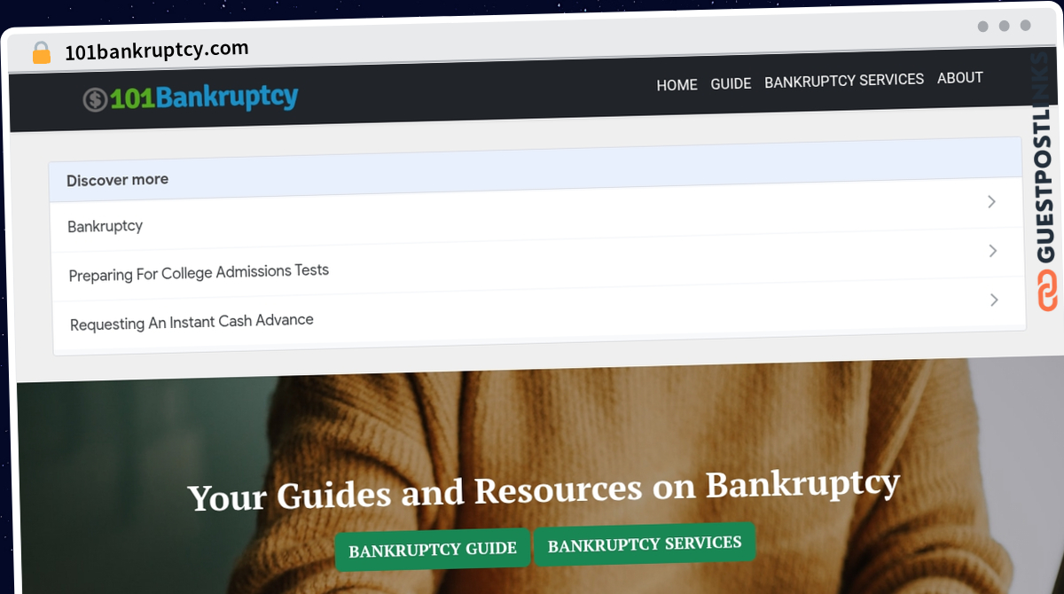 Publish Guest Post on 101bankruptcy.com