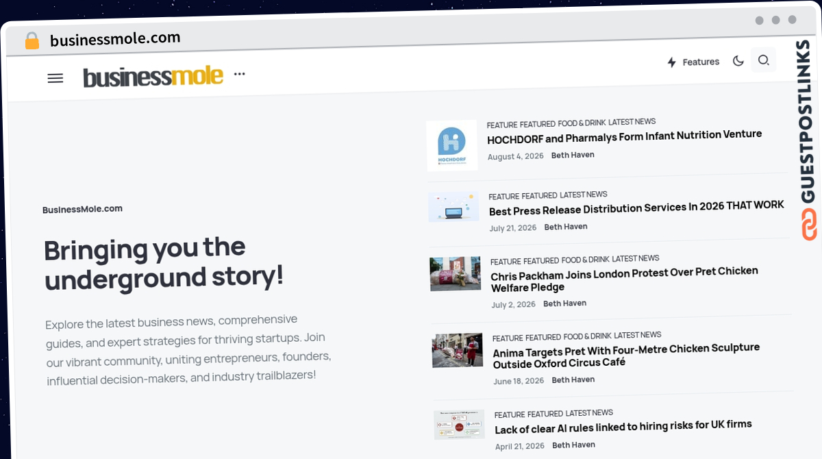 Publish Guest Post on businessmole.com