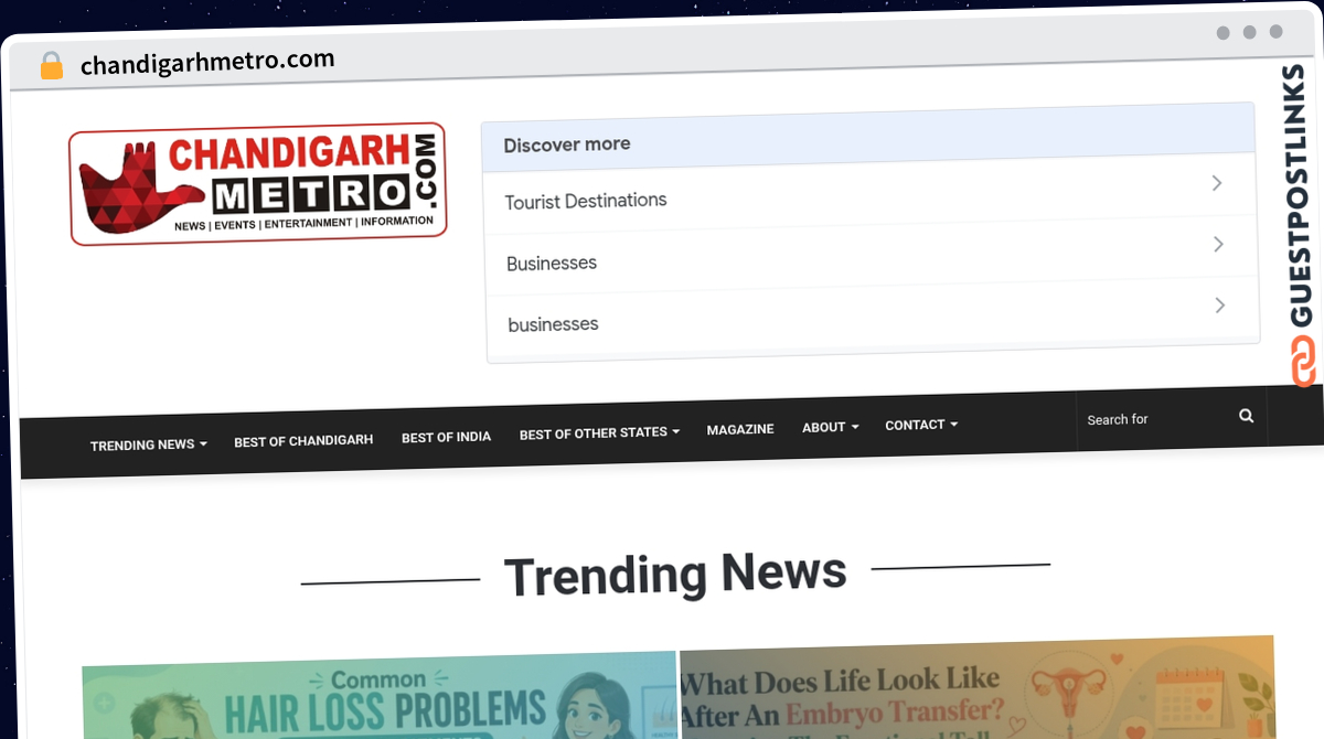 Publish Guest Post on chandigarhmetro.com