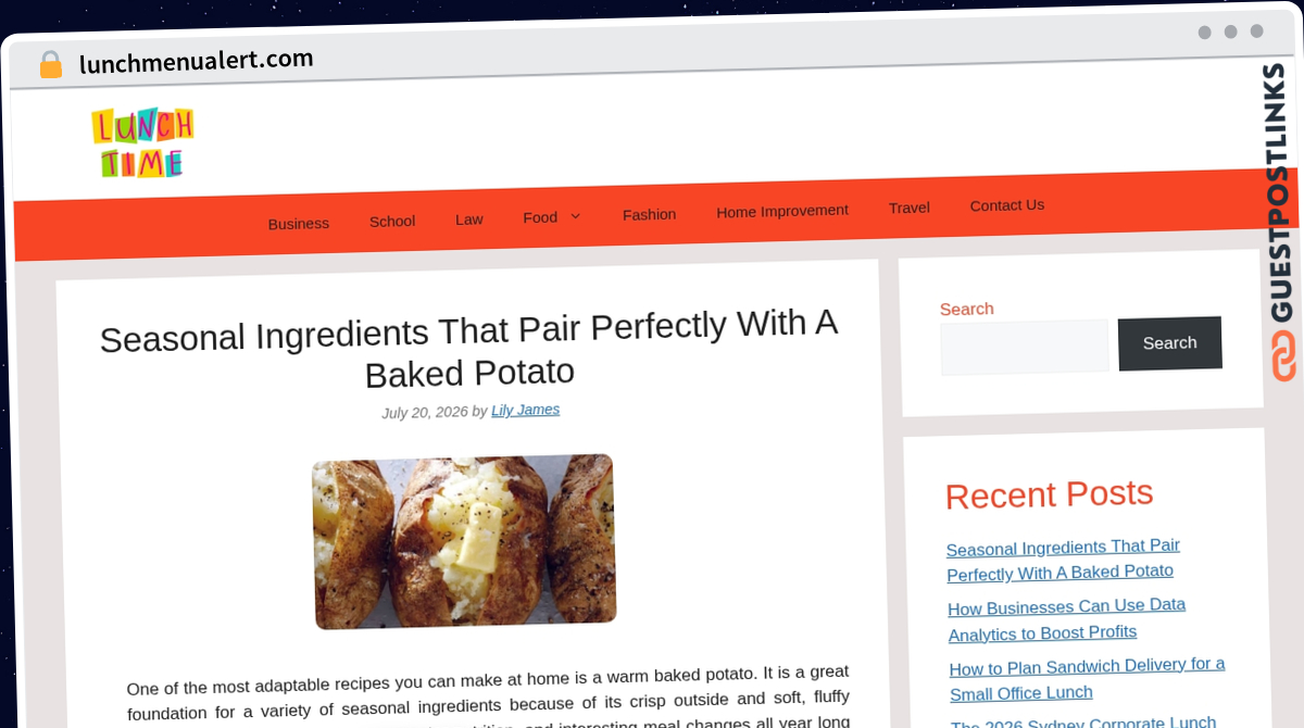 Publish Guest Post on lunchmenualert.com