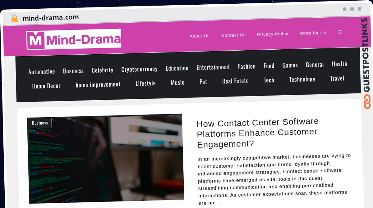 Publish Guest Post on mind-drama.com