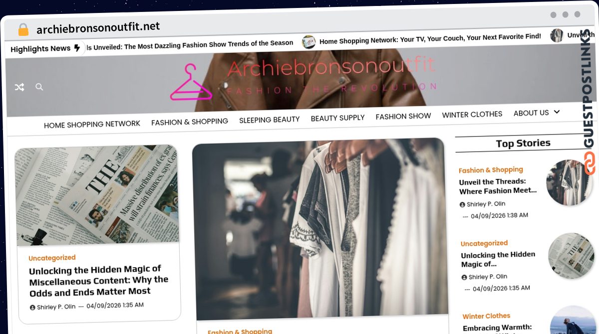 Publish Guest Post on archiebronsonoutfit.net