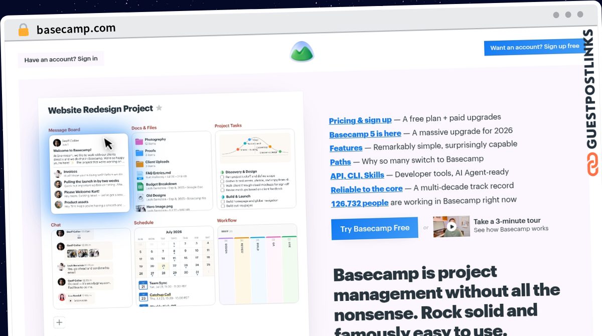 Publish Guest Post on basecamp.com