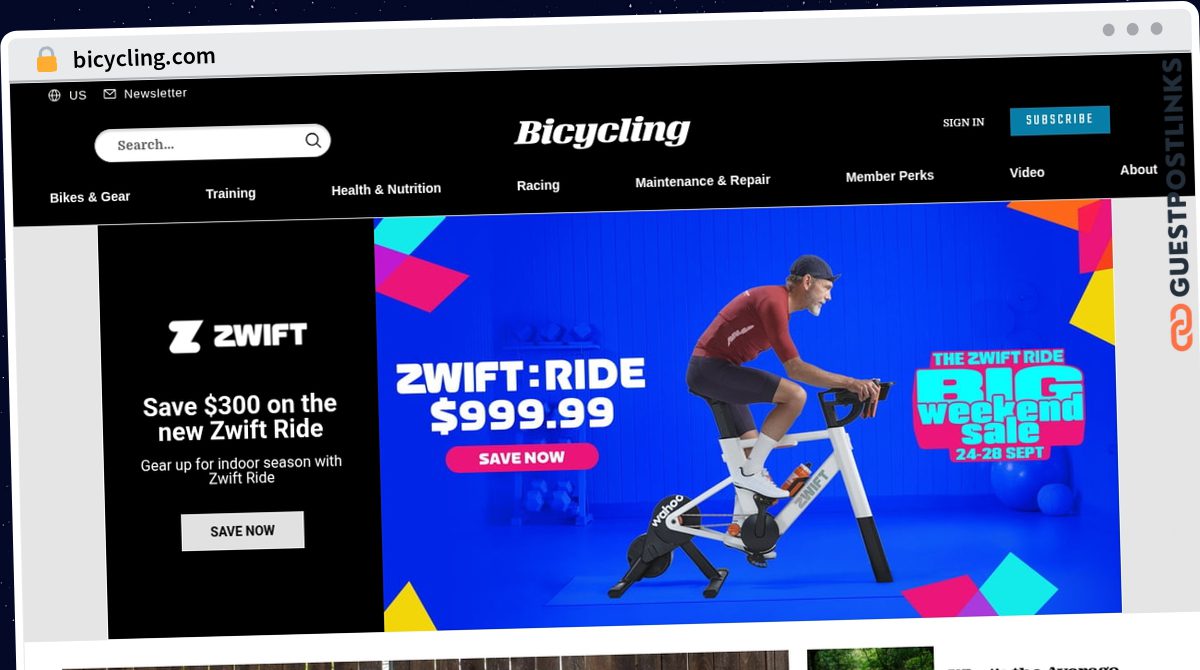 Publish Guest Post on bicycling.com