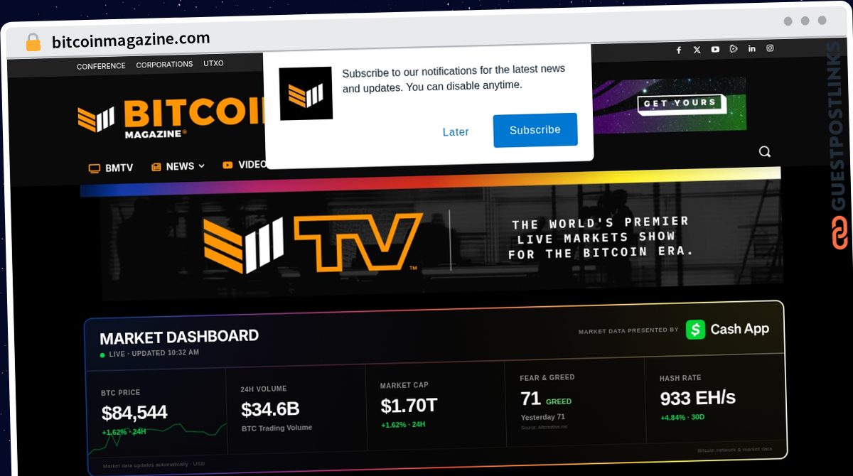 Publish Guest Post on bitcoinmagazine.com