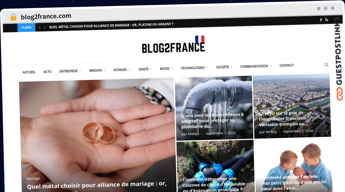 Publish Guest Post on blog2france.com