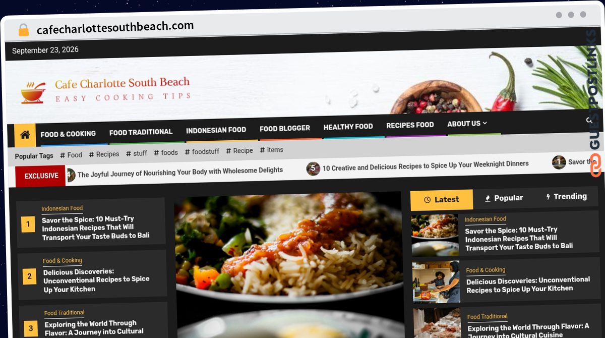 Publish Guest Post on cafecharlottesouthbeach.com