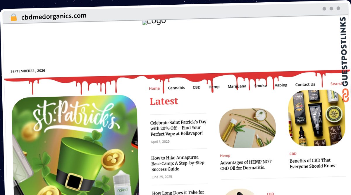 Publish Guest Post on cbdmedorganics.com