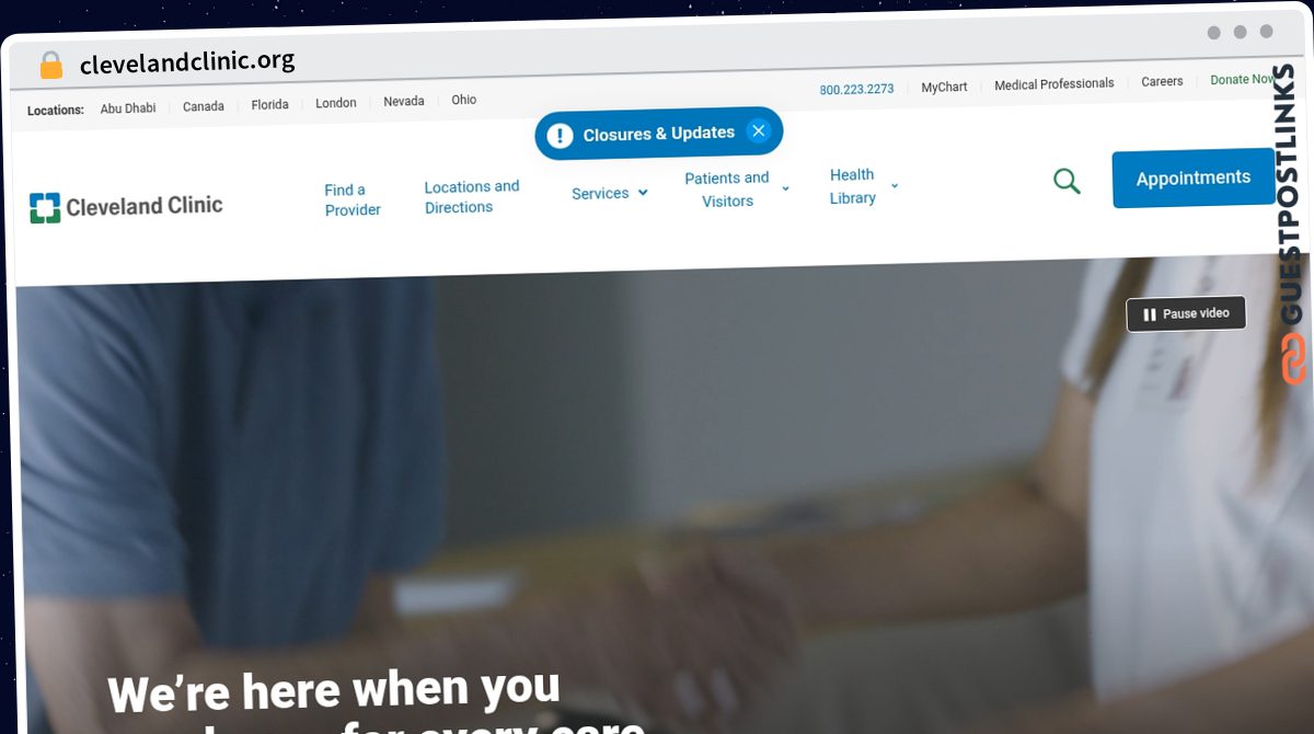 Publish Guest Post on clevelandclinic.org